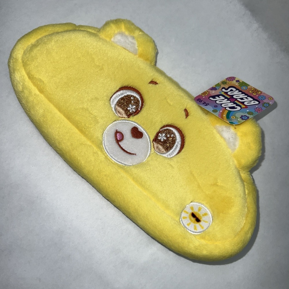 Care Bear Funshine plush Pencil case 9" x 4.5" School Supply yellow